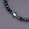 Koai Evil Eye Obsidian Power Stone Bracelet for Adjustable Protects Against Bad Luck and Brings Good Fortune Men, Length,