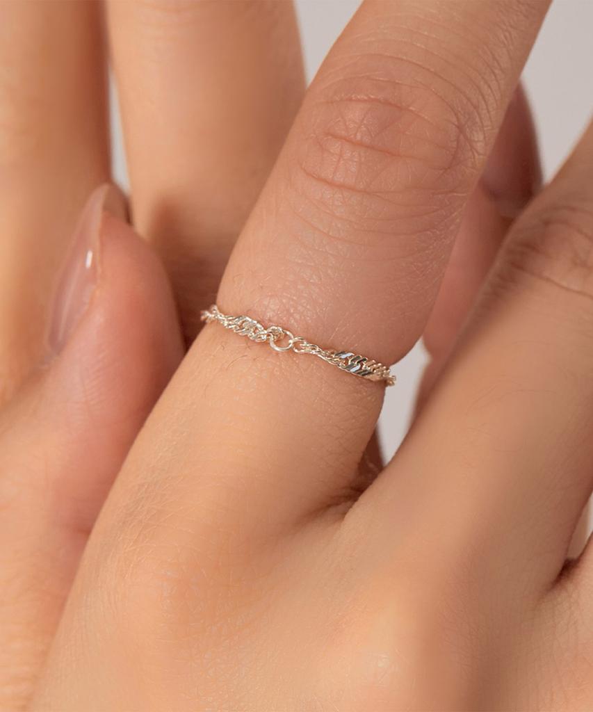 Helene Jewelry 925 Silver Tri-Chain Silver Ring (Type A)