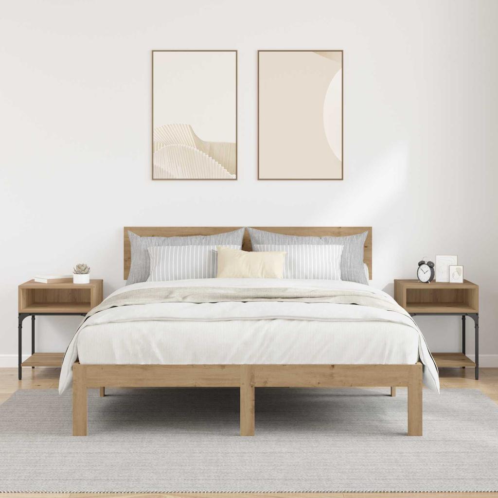 Nightstand Set of 2 Artisan Oak Finish 40 x 40 x 50 cm Engineered Wood