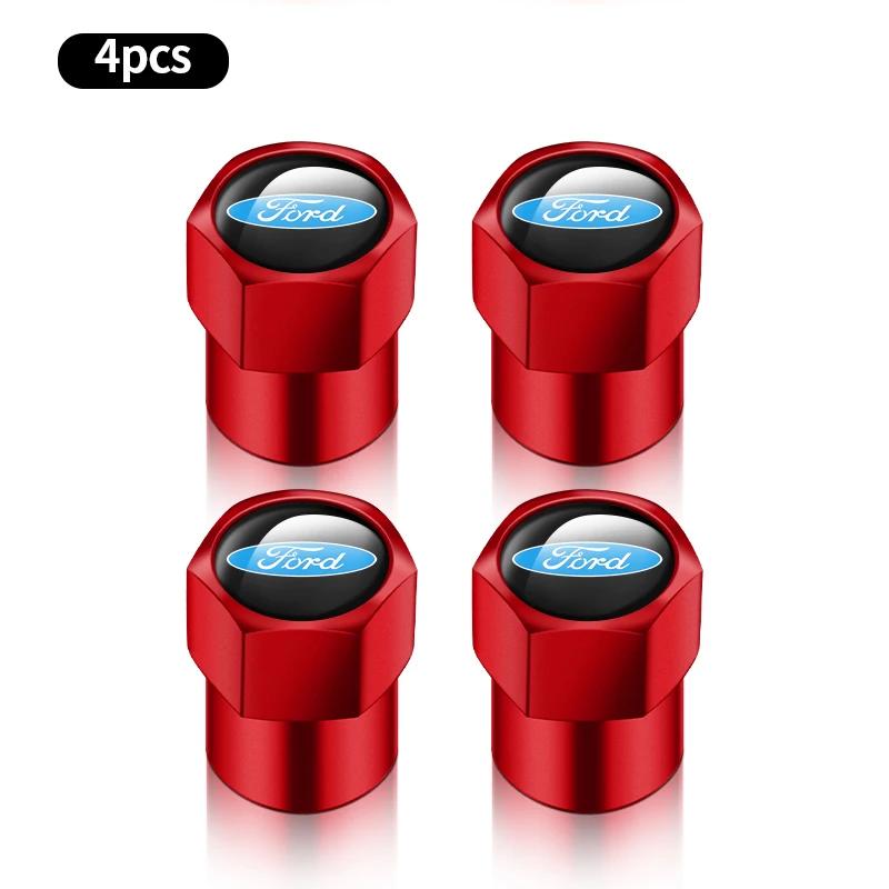 Car Sticker 4pcs Car Wheel Air Valve Stem Cover Caps For Ford Focus Fiesta Ranger Mondeo Escort Falcon Flex S-MAX Kuga Mustang A