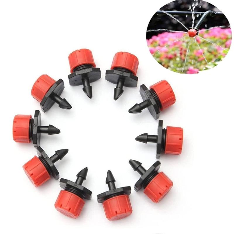 Plastic Adjustable Irrigation Drip Emitter Set With Adjustable Flows For Precise Plant Watering And Water Conservation