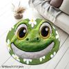 Flanell Bedruckter Lachender Frosch Runder Teppich Innen Teppich für Wohnzimmer Schlafzimmer Rutschfest Weiche Fußmatte Lustige Tier Thema Dekoration