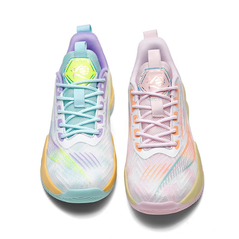 897 Unisex Niedrig geschnittene Basketballschuhe - Bunt, Rutschfestes Mesh für Frühjahr/Sommer Training & Jugendsport