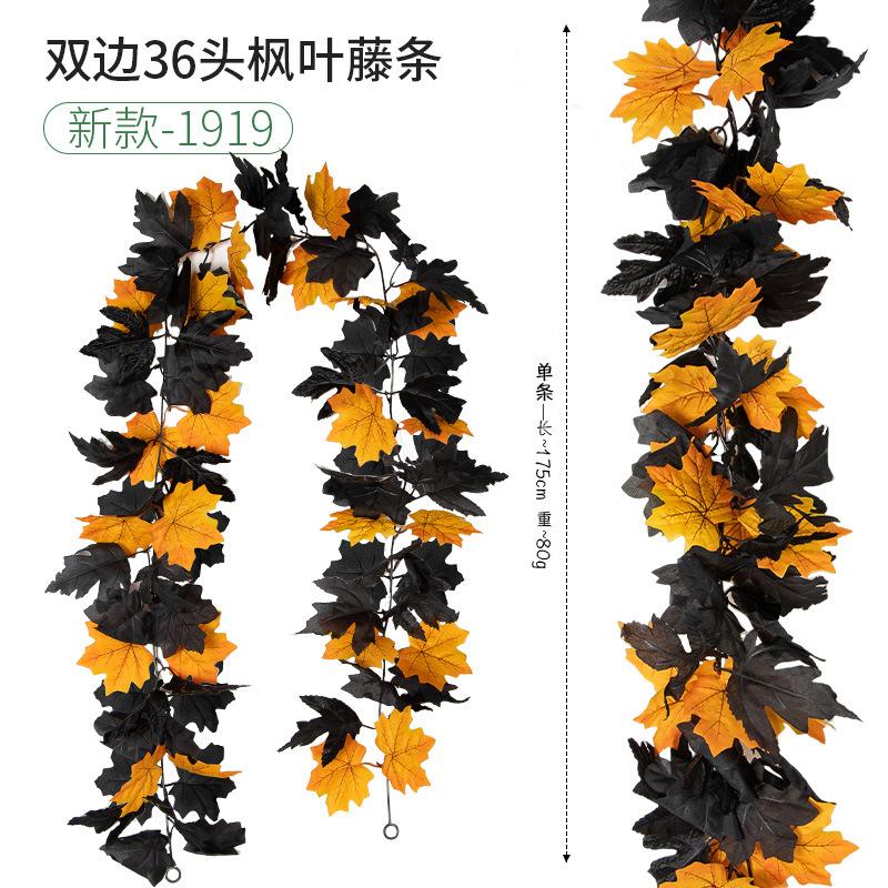 Fleur Artificielle Simulation Feuille d'Érable Vigne Européenne et Américaine Saison de la Récolte Enroulement Vigne de Simulation Décoration Extérieure Feuille d'Érable de Simulation