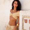 French Chic One-Shoulder Cut-Out Beach Dress Set: Solid Top & Pleated Long Skirt