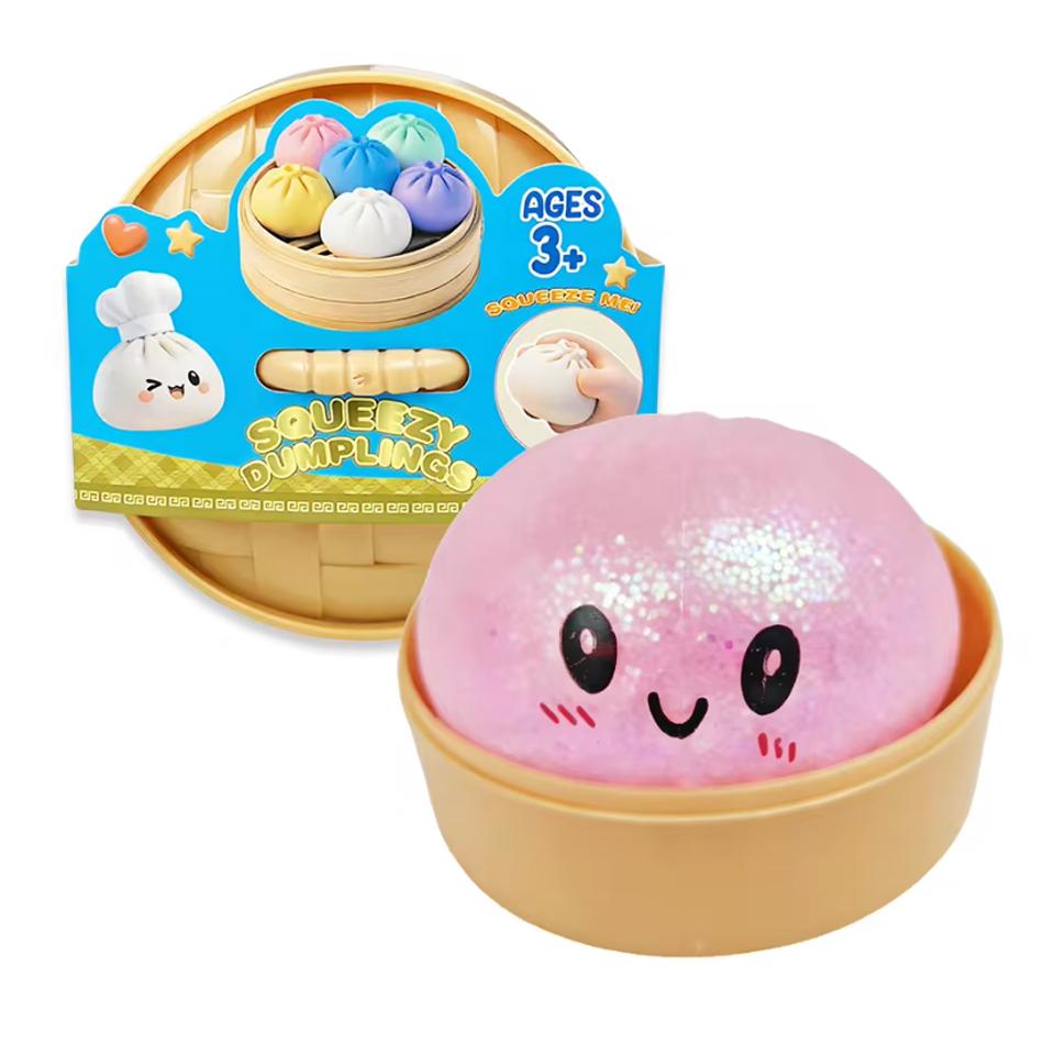 Push Bubble Smile Glitter Dumpling Glitter Dumpling Squishy With Box Dumplings Sensory Squeeze Toy For Stress Relief