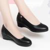 Pantofii stewardesă din piele moale cu tălpi moi nu obosesc la statul în picioare pentru mult timp, pantofi de lucru pentru femei cu toc pană negru, primăvara 2025 vor
