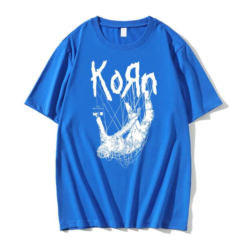 American Singer Rock Band Korn Print Graphic T-shirt Summer Short Sleeve Tees Tops Streetwear Casual Pure Cotton T Shirts Men's