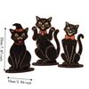 3 Pcs Wooden Halloween Decorations Vintage Cat Decorative Plaques Sitting Cat Statue  Study Room