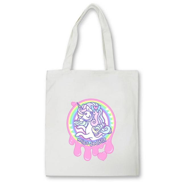 Dabbing Unicorn Panda anime Nákupní taška Dospívající studenti opakovaně použitelná plátěná taška taška na kabelku Dámská taška přes rameno Bolsas