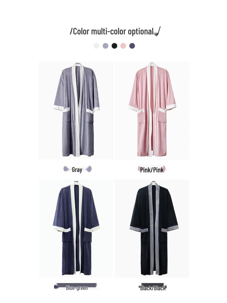 Unisex Towel Bathrobe - Four Seasons Style Yukata, Perfect for Hotel, Salon, Couples, and Women's Pajamas.