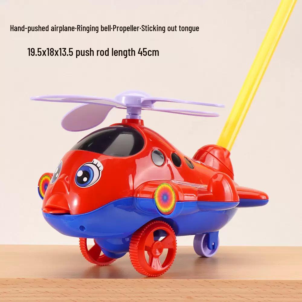 Children s Push-and-Play Airplane Stroller Walker with Sound and Wheels Toddler Learning Toy