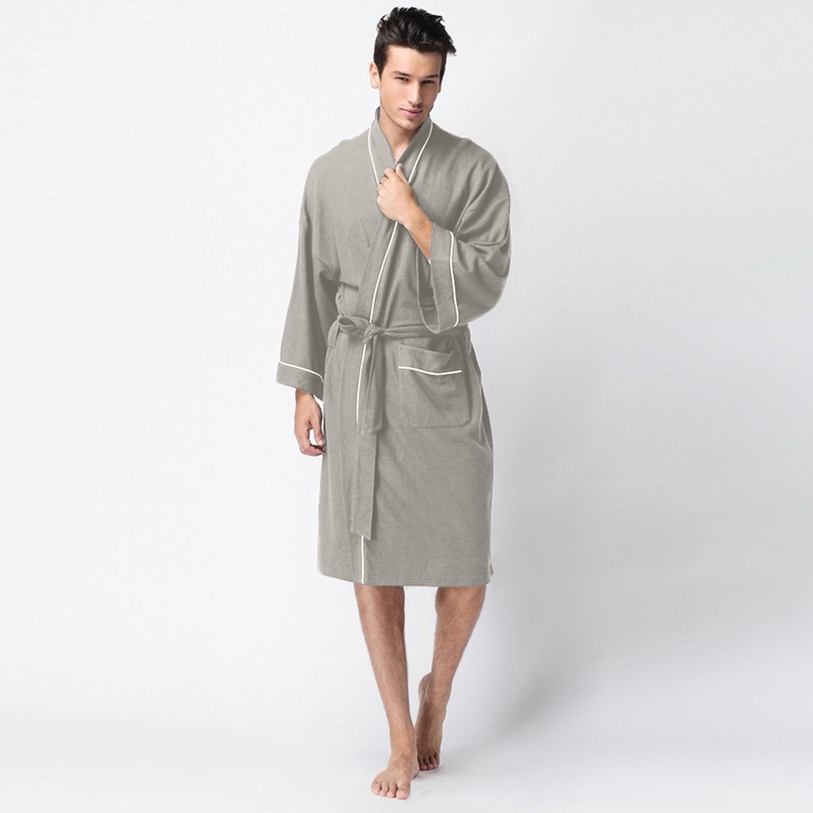 

Мужской зимний однотонный мягкий халат со шнуровкой и шалью, халат с длинными рукавами, пальто M