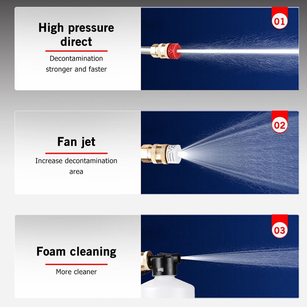 2000W 90Bar Pistoale de apă pentru mașină de spălat cu înaltă presiune, portabil fără fir, curățător pentru mașină de spălat auto, duză reglabilă