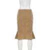 European Retro Embroidered Fishtail Skirt - Elegant, Slimming, Pure Color Design for Women