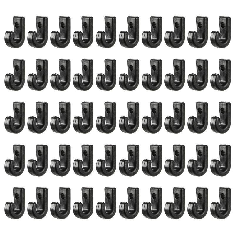 

50Pcs Kayak Lashing Hook J Shape Tie Down Hook Bungee Cord Hook for Kayak Bungee Cord Canoes Boats Easy to Install 1