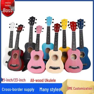 21/23-Zoll Anfänger Allholz farbige Ukulele mit Zubehör (Kleine 4-Saiten-Gitarre)