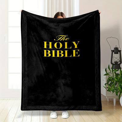 Holy Bible Print Blanket  Printed Blanket for Living Room Bed Couch Lunch Break Soft Cozy Blanket for Friend's Festival Gift