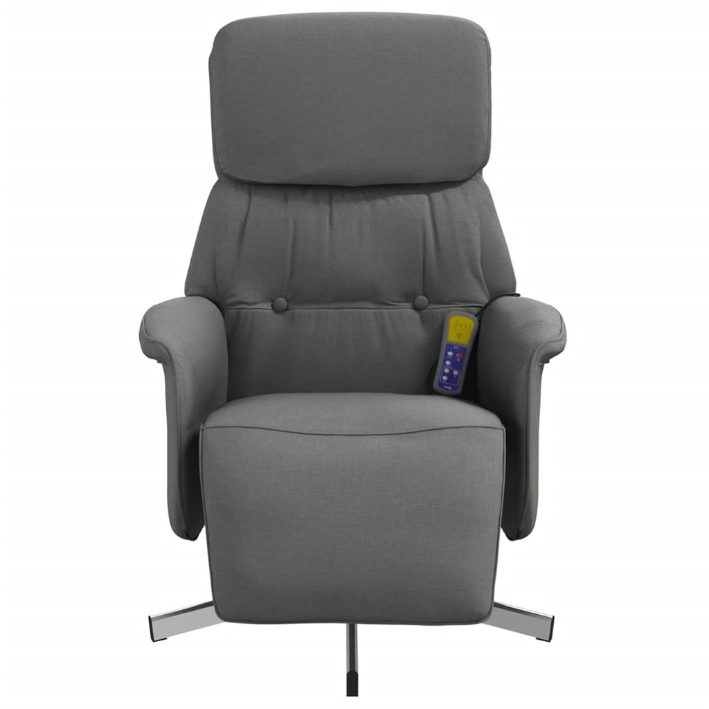 Vidaxl Recliner Armchair with Footrest, Dark Gray, Fabric