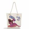Multifunctional Mom Series Printed Thick Rope Shoulder Beach Bag Casual Large Capacity Handbag 7617