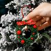 Mini Christmas Wreath Mini Christmas Pendant Drop Ornaments Plastic Car Hanging Bell For Holiday Decoration Window Display Home