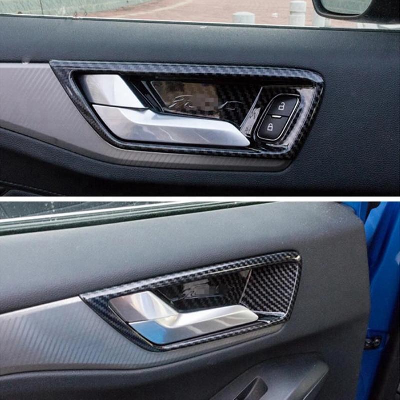 For Ford Focus MK4 Carbon Fiber Look Interior window swtich gear Steering Wheel Headlamp air Switche Button Cover Trim