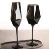 1 Piece Hot Selling Pure Black Crystal Gold Edged Glass Red Wine Glass Goblet Minimalist Temperament Wine Glass Bar Table Cup