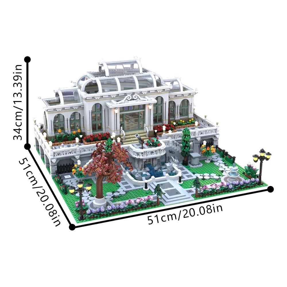 MOC Grand Botanic Palace Garden Modular Building Blocks Model  Botanical Garden Palace Street View Architecture Bricks Toys Gift