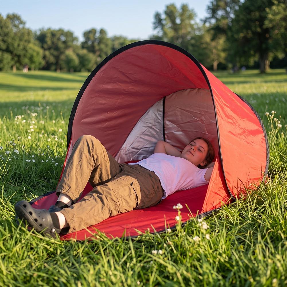Pop Up Beach Tent UV Protection UPF50+ Silver Coating Instant Portable Sun Shade Tent for 1 Person Camping Picnic Outdoor Use