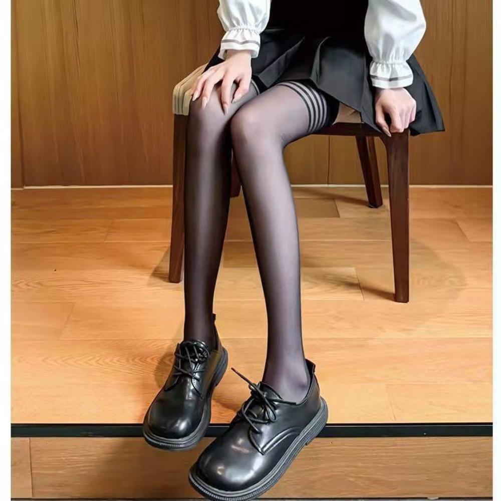 Stockings Stockings Women's Summer Thin High Thighs Sexy Knee Socks Black Silk
