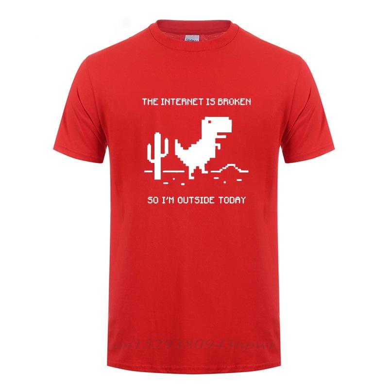 The Internet Is Broken Web Page Computer Dinosaur Tshirt Funny Birthday Gift For Men Boyfriend Husband Programmer Geek T Shirts