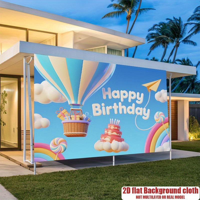 Birthday Party Backdrop Polyester Banner Photo Booth Decoration 85