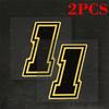 2pcs Motorcycles Gold Number 0-9 Stickers Waterproof for Motorcycle Fairing Helmet Car Windows Trunk Universal Vinyl Decals