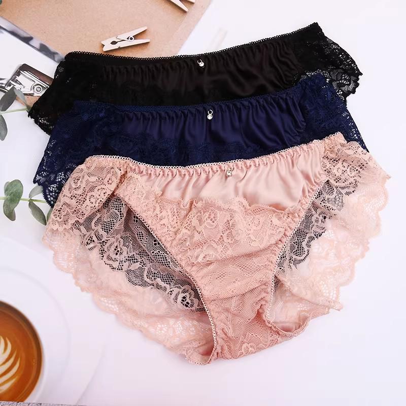 Clearance Japanese Women's Lace Thongs: Sexy Embroidered Low-Waist Underwear