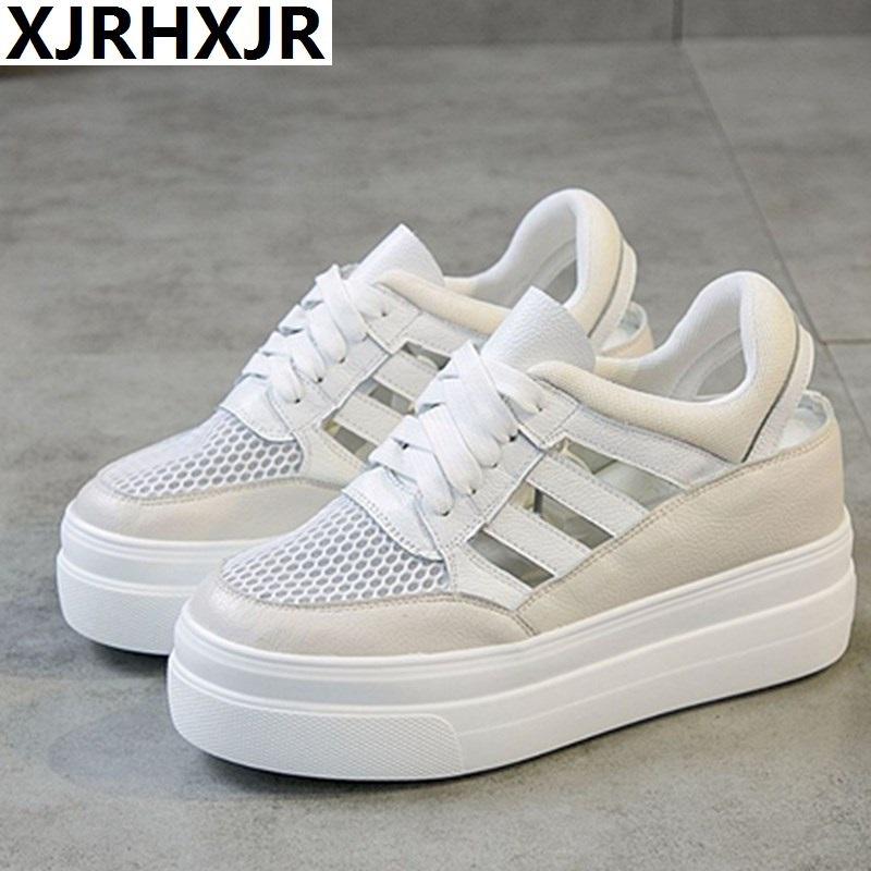 Мода 2024 Настоящая кожа Обувь на платформе Женские гладиаторские сандалии Женская обувь — фото 3