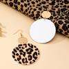 Women's Earrings, Exaggerated Geometric Round Leopard Print Pattern Earrings, Suitable for Daily Wear and Vacation Wear