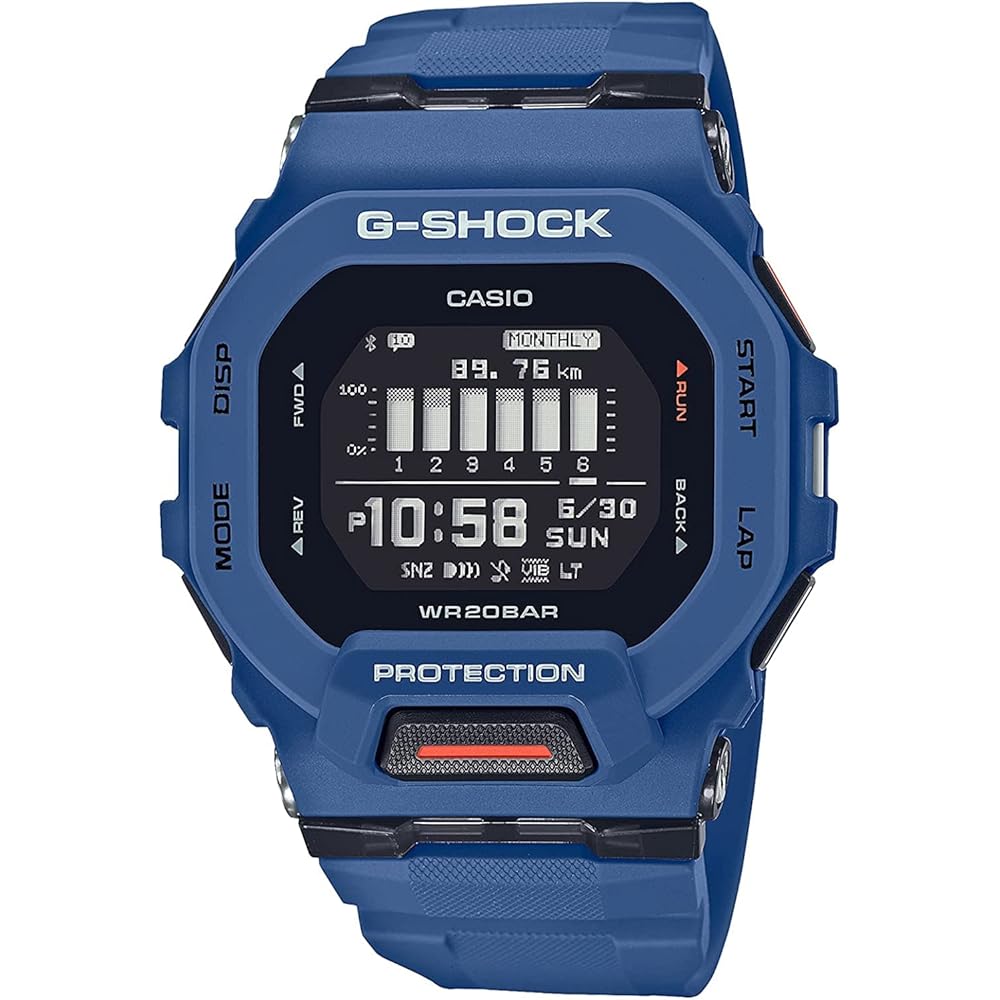 

Casio G-SHOCK G-SQUAD GBD-200-2 Men s Blue Watch with Mobile Link Function, Waterproof, Shock Resistant