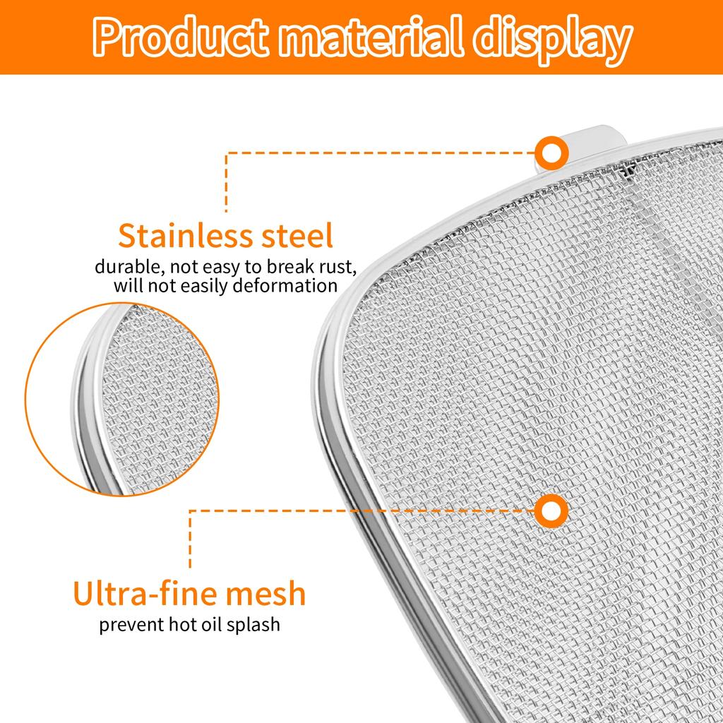 Air Fryer Fine Mesh Splash Cover Stainless Steel Splatter Screen Splatter Guard for Ninja Foodi AG300 AG300C AG400 Oil-proof Net