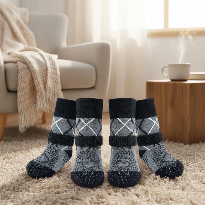 Anti-Slip Floor Socks for Medium and Large Dogs – Pet Socks and Dog Shoes for Indoor Use