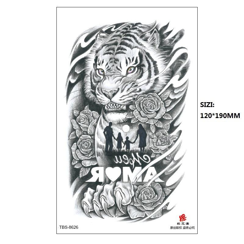 Traditional Men'S Totem Big Spider Dragon Water Transfer Simulation Tattoo Disposable Tattoo Sticker