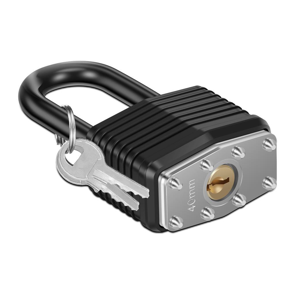 Padlock with 2 Key 40mm Laminated Steel Hardened Steel Heavy Duty Safely Protect Garage Door, Containers, Gate and Warehouse