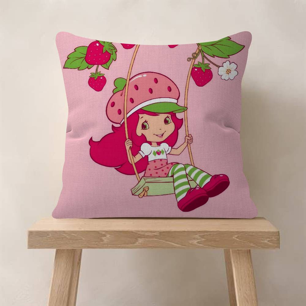 Cute Role Strawberry ShortcakeCartoon Pillow Gifts Home Office Furnishings Bedroom Sofa Car Cushion Cover Case 45x45cm