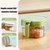 Multi-Compartment Spice Organizer with Spoon Clear Lid Stackable Seasoning Container for Salt Sugar Pepper BPA-Free Space-Saving Kitchen Storage for