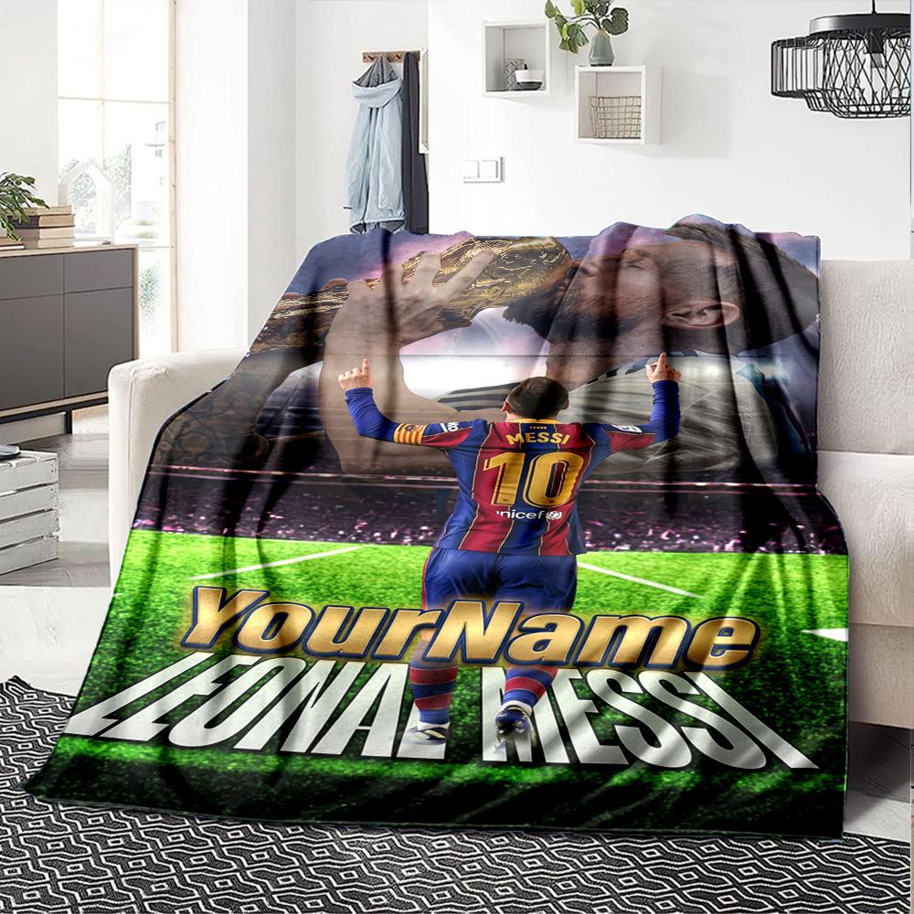 Messi Personalized Name Blanket Gift Personalized Blanket Durable Comfort for Sofa Office Chair Bed Chair Ideal for All Seasons