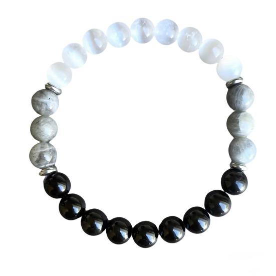 Natural Stone Beaded Bracelets Semi-Precious Gemstones Beaded Bracelets Healing Stretch Round Bead Bracelets for Men Women