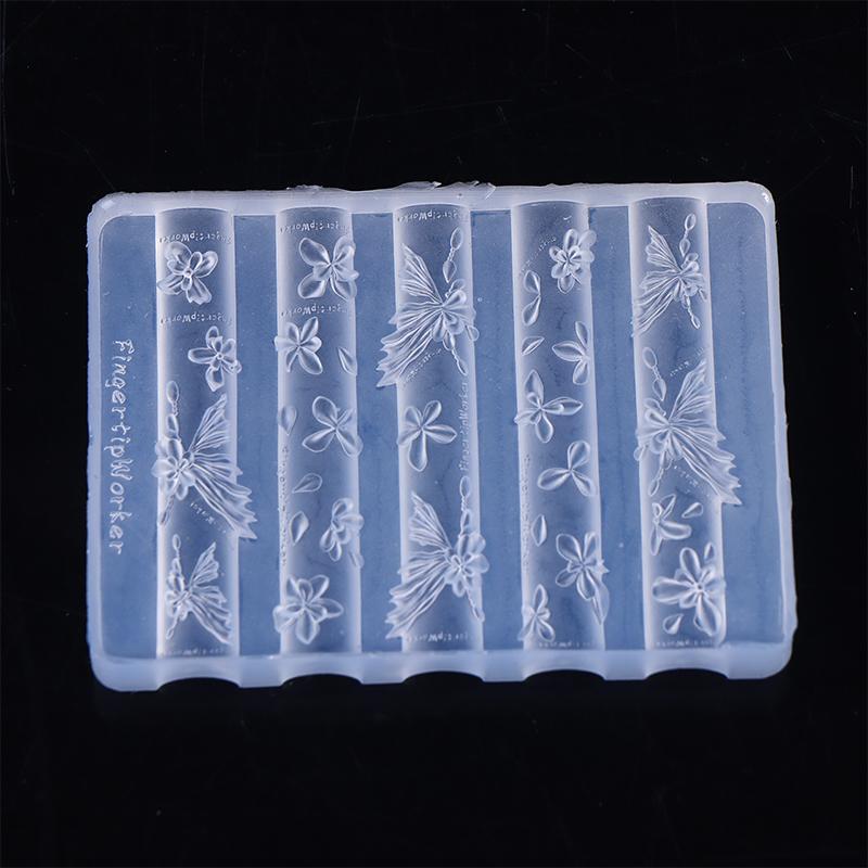 1Pc Dessert Ice Cream Butterfly Flower 3D Silicone Mold Wing Nail Art Deco Silicone Decorative Heart Nail Art Template Nail Mold