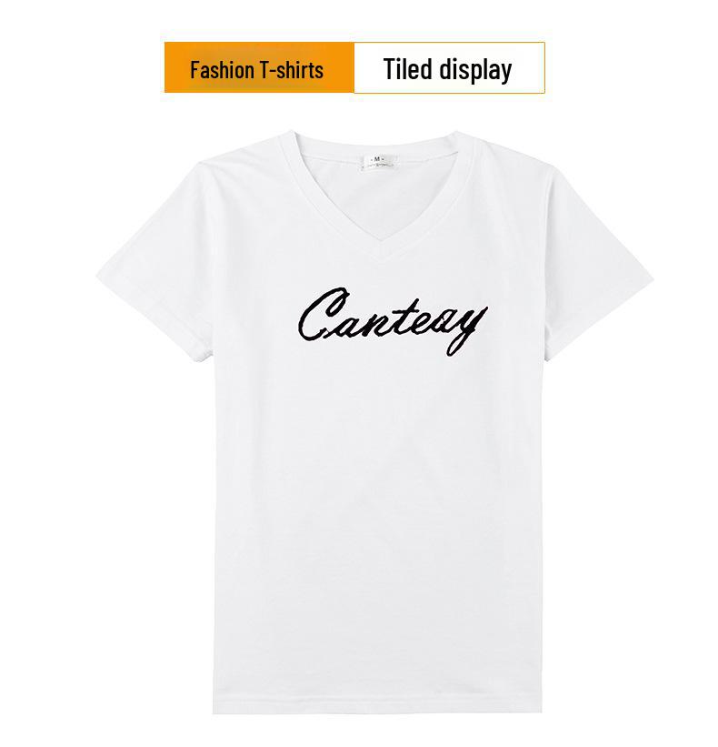 Women's Plus Size V-Neck Loose Cotton Short-Sleeve T-Shirt - Summer 2025 Collection