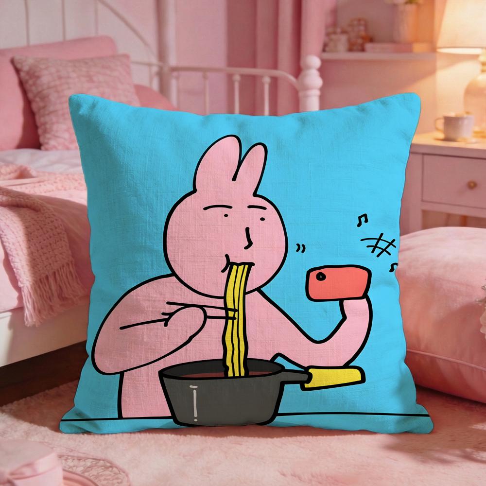 My Ffriends Rabbit Cute Cushion Cover Premium Comfort Reversible Pillow Cove Two In One Design For Any Room  Car Interior