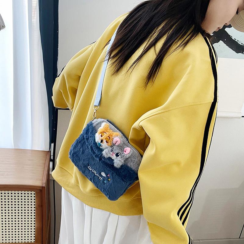 Zootopia Nick Wilde Judy Hopps Plush Crossbody Bag With Zipper Closure For Casual Daily Use