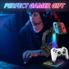 VCOM Gaming Accessories Desk Storage Controller Stand with 7-Color RGB Lighting, Multi-Function Headphone Stand, USB Charging and Data Support,